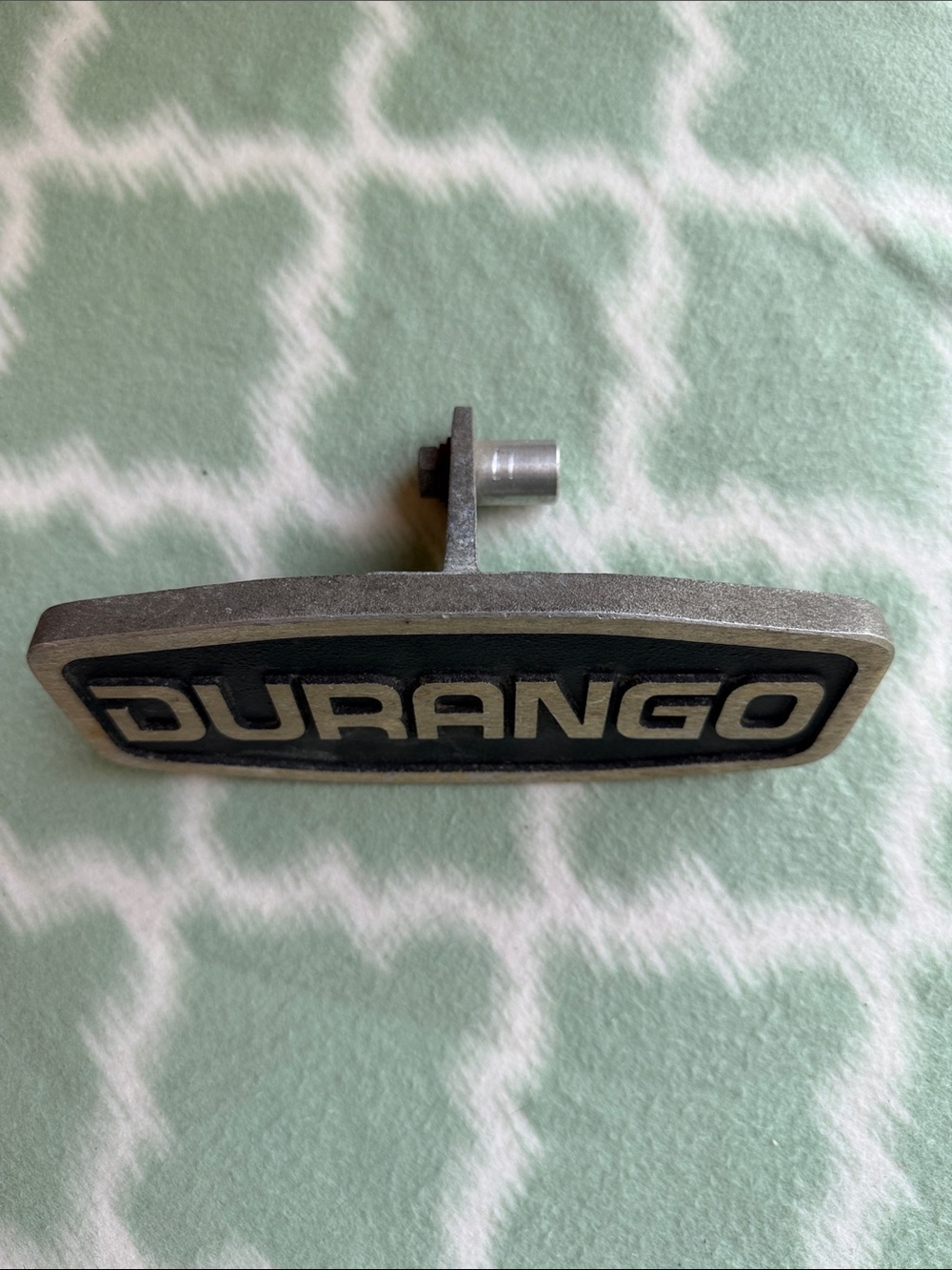 Vintage Durango Black and Silver Metal Tow Hitch Cover